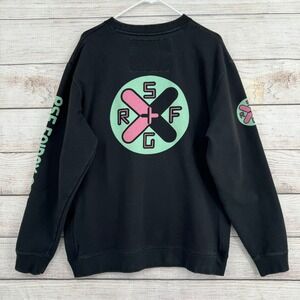 Poler‎ Sweatshirt Mens XL Black RSF Friday Golf Graphic Crewneck Pullover 20639